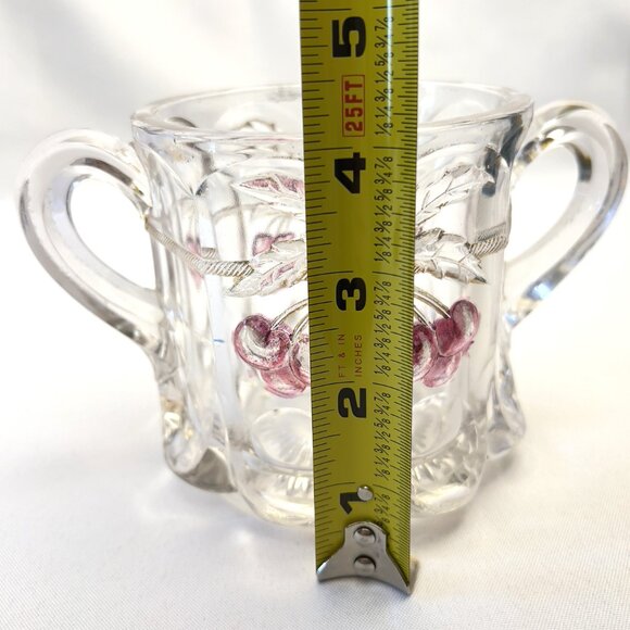 EAPG Antique Northwood Glass Spooner Open Sugar Bowl Cherry & Cable Early 1900s - Picture 10 of 11